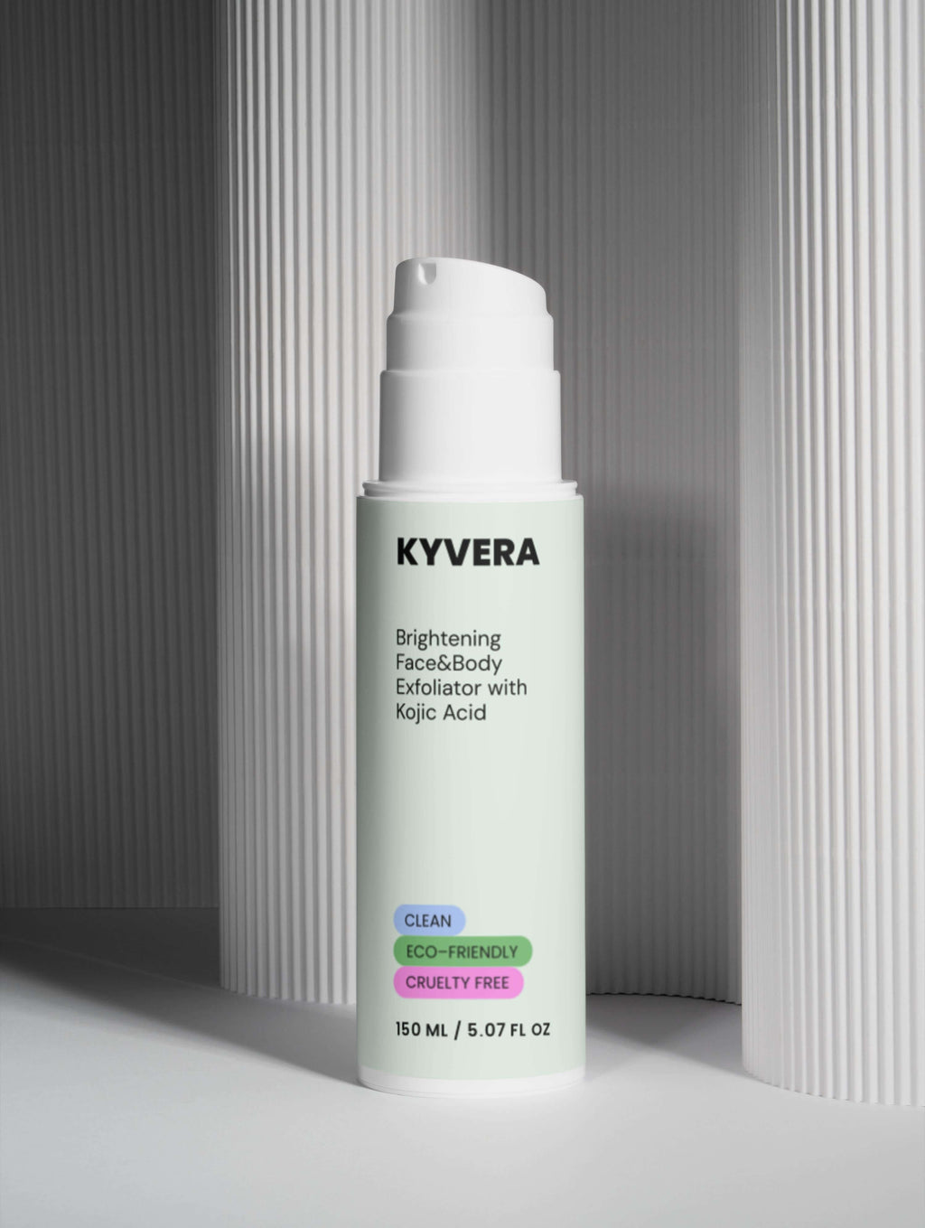 Kojic Acid Body&Face Exfoliator in sleek packaging, designed for brightening skin tone and reducing dark spots.