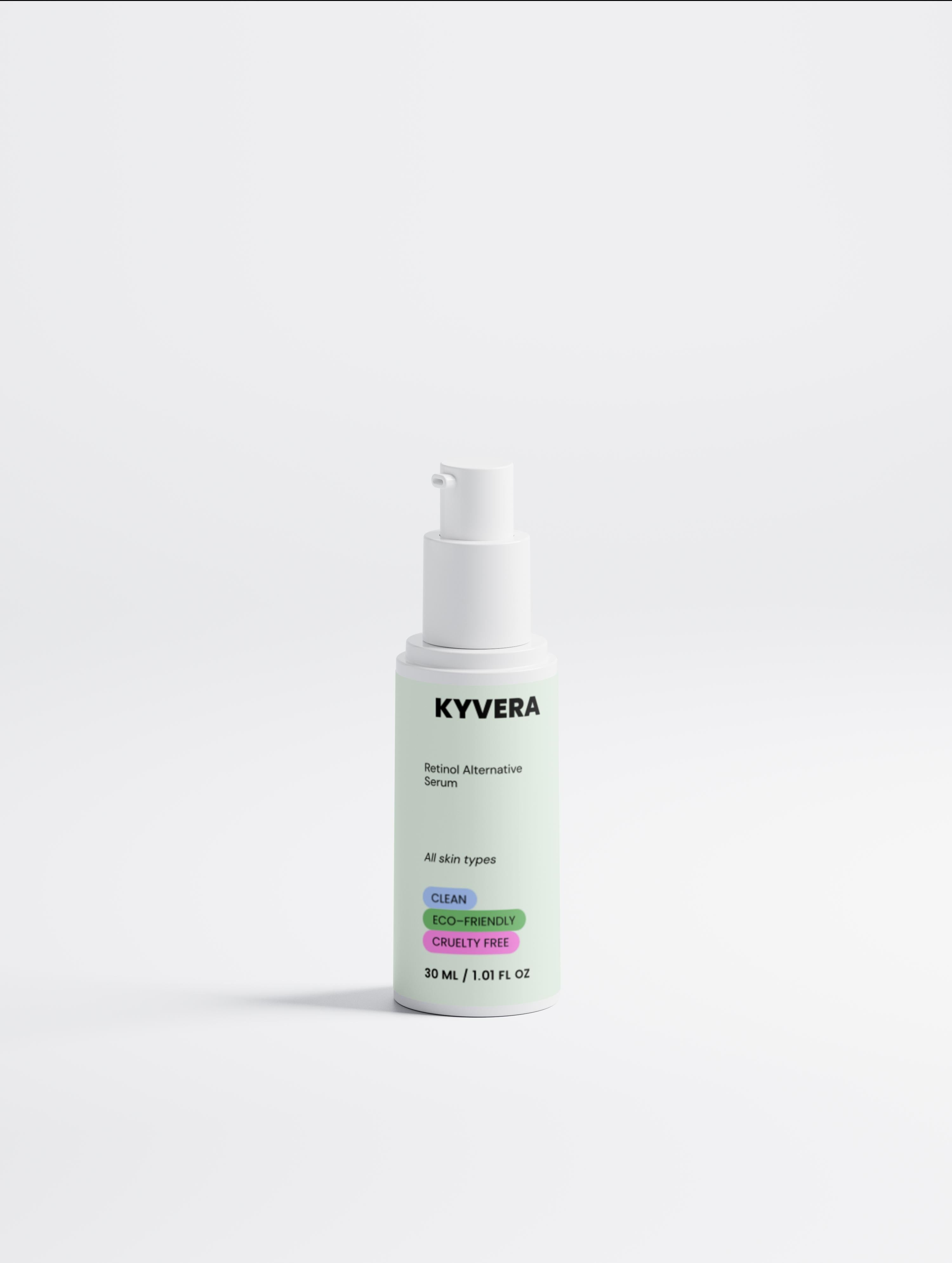 Retinol Face Serum in a sleek bottle designed for all skin types, enhancing texture and reducing fine lines.